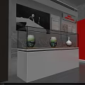 Glass Display Cases Showcasing Ancient Antiques In Modern Exhibition Hall With Soft Lighting