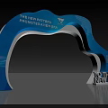 Blue Wavy Design Archway With Vic Pattern Promotes New Era And Future