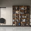 Modern Wooden Bookcase With Multi Tiered Shelves Containing Books Vases Photo Frames And Ornaments