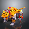 Mechanical Tiger Toy Model Featuring Orange Black Stripes And Decorative Mechanical Parts