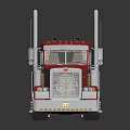 Red Heavy Duty Tractor Truck With Chrome Cab And Dual Exhaust Pipes