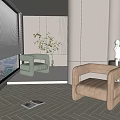Modern Single Sofa Casual Single Sofa 3d model