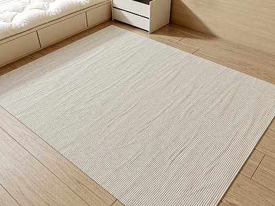 Cream Style Plain Carpet Beige Carpet Striped Carpet Square Carpet 3d model