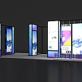 Booth Design Creative Booth Aluminum Booth Design Simple Style Four-sided Opening Simple Design Exhibition Booth Exhibition Display 3d model
