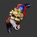 Golden Haired Super Saiyan Character In Orange Pants And Blue Outfit As Mythical Creature