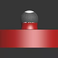 Red Circular Pedestal With White Topped Decorative Item And Red Accents