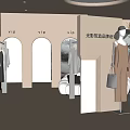 Modern Open Clothing Store With White Interior Green Plants Clothing Racks Mannequins And Round Skylight