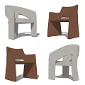 Modern Accent Chairs In Light Gray And Brown Fabric With Stylish Armrest Design For Living Room Decor