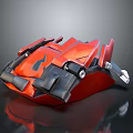 Red And Black Futuristic Aerospace Device With Mechanical Structure For Space Exploration 3d model