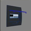 Dark Gray Electrical Switch Panel With Open Transparent Cover Internal Circuit Breakers And Digital 3d model