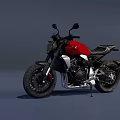 Red And Black Classic Motorcycle With Sleek Body And Retro Design Features
