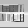Modern Floor-to-Ceiling Windows With Sliding And Casement Blinds And Aluminum Frames