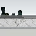 Modern Commercial Equipment Architectural Model With Green Space And Marble Base