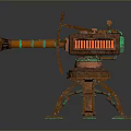 Turret Turntable Railgun Sci-fi Tower Defense Game Tower Defense Sci-fi Turret Game Turret Game Battery 3d model