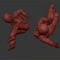 Modern Double Astronaut Pilot Space Suit 3d model