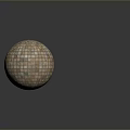 Spherical and Square Mosaic Sculpture Panel with Brown Beige Tiles Design