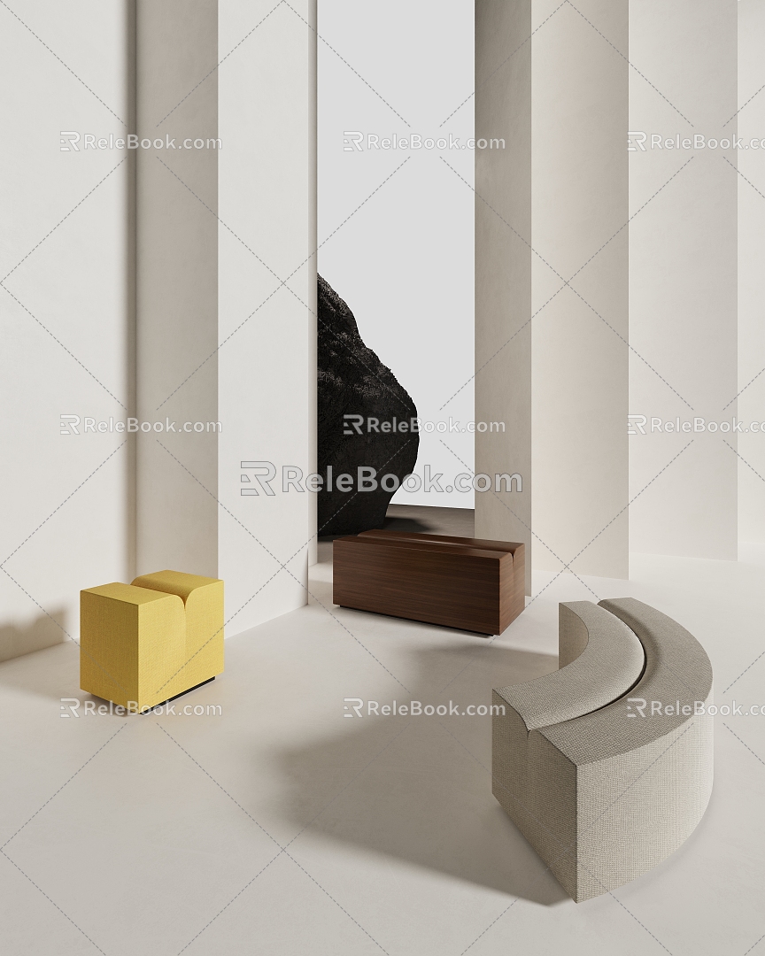 Modern Casual Bench 3d model