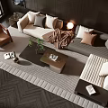 Modern Minotti Sofa Coffee Table Combination 3d model