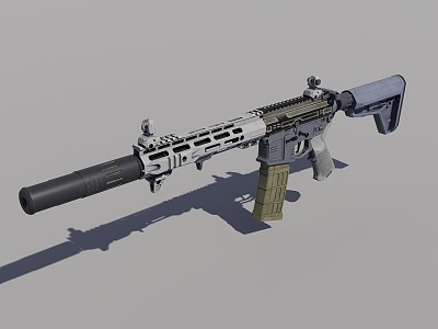 AR15 submachine gun model