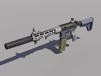 Modern Tactical Rifle Design With Suppressor Rail System And Magazine Grip 3d model Modern Tactical Rifle Design With Suppressor Rail System And Magazine Grip 3d model