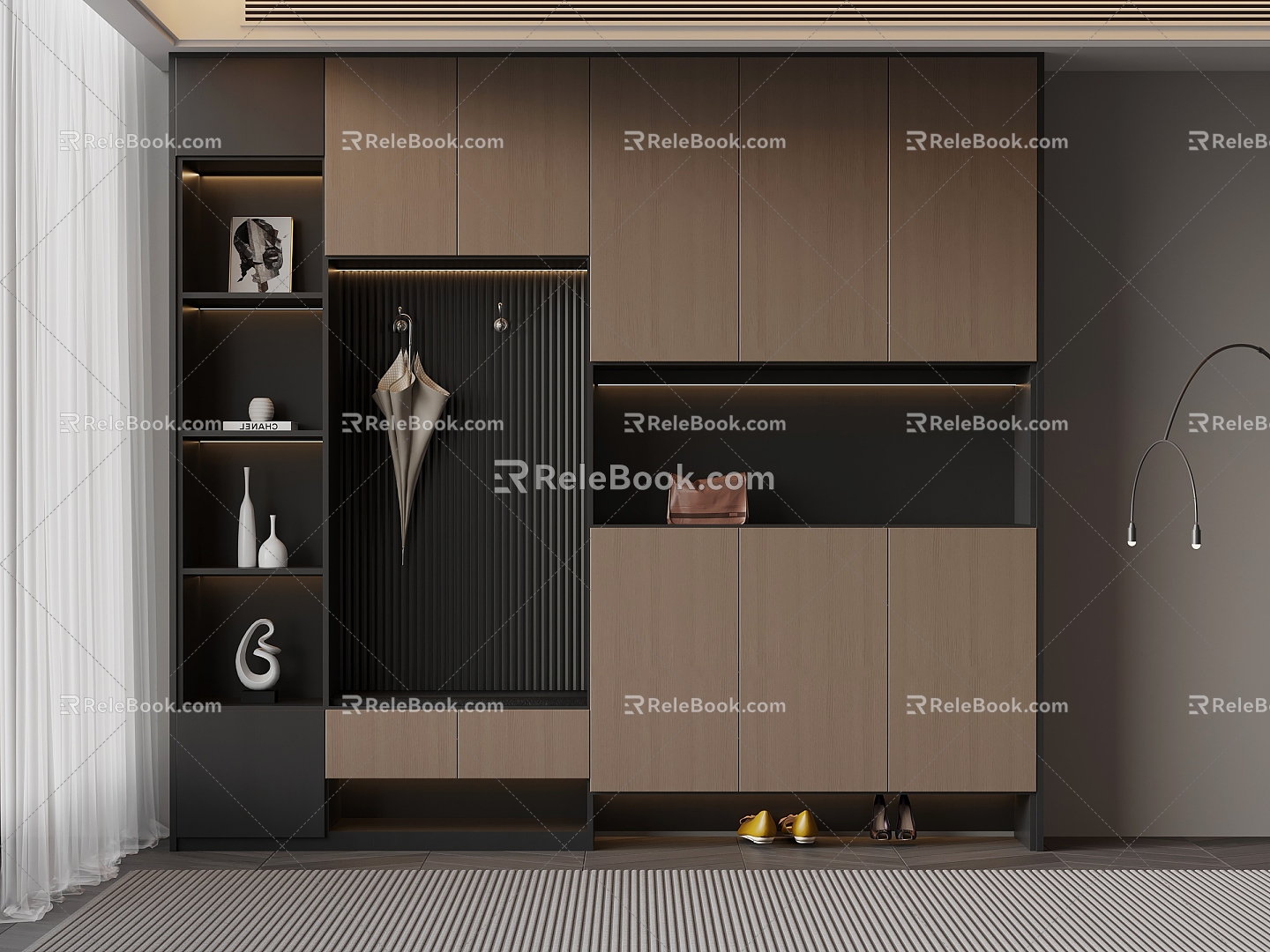 07 Shoe Cabinet Italian Shoe Cabinet 3d model