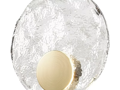 Modern Transparent Wall Lamp With Ice Crack Texture And Gold Base 3d model