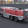 Red Fire Truck With Emergency Ladder And Firefighting Equipment For Rescue