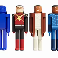 Four Unique Action Figures With Colorful Outfits And Distinct Stylish Designs