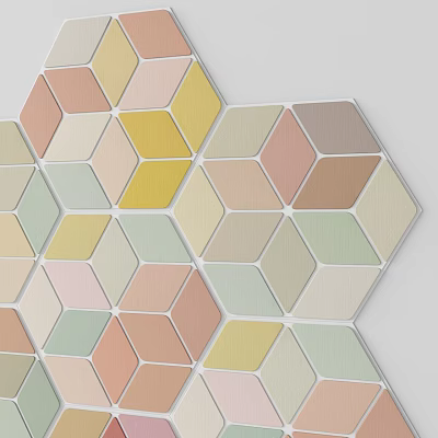 Colorful Hexagonal Geometric Pattern Wall Decor with Soft Pastel Tones for Modern Interior 3d model