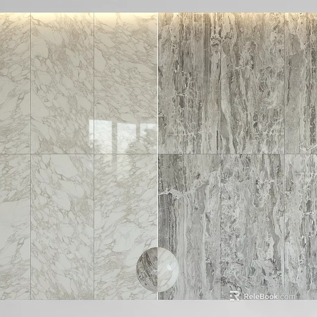 Natural Texture Marble Wall Panels With Light And Dark Color Variations For Interior Design 3d model