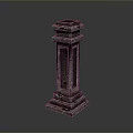 Ancient Classical Decorative Stone Pillar With Intricate Carved Texture Layered Base And Ornate Top