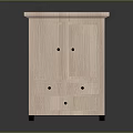 Light Wooden Wardrobe With Double Doors Two Drawers And Sturdy Legs Simple Design