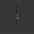 Traditional Decorative Bow With Wooden Curved Structure And Metal Accents