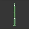 Green And Blue Gradient Rocket Model With Shiny Surface And Base Fins