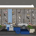 Modern Shoes Store Displaying Various Stylish Designs On Shelves And Seating