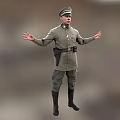 Man in Military Uniform Standing With Arms Outstretched and Upright Posture
