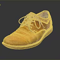 Casual Leather Shoes With Orange Brown Upper And Black Laces For Daily Use