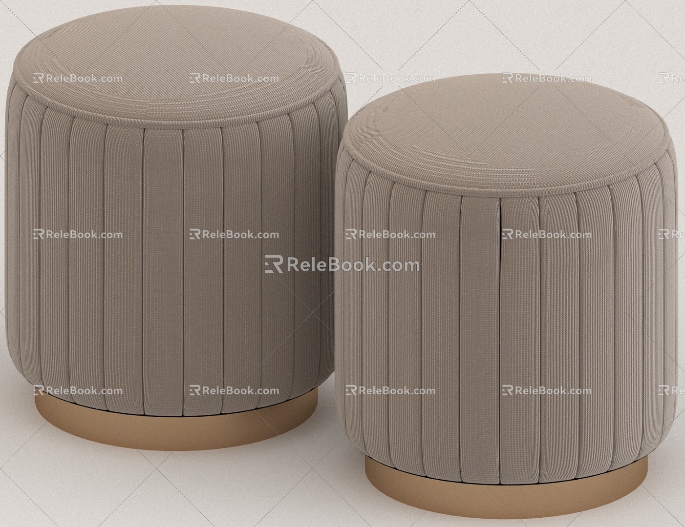 Round Stool Flannel Stool 3d model