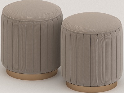 Round Stool Flannel Stool 3d model