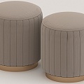 Round Stool Flannel Stool 3d model