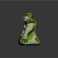 Game and Movie Character With Green Moss Covered Large Muscular Body And Angry Expression