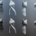 Stylish Striped Cat Ear Design Decorative Ornament Set With Hanging Tassels For Home Decor