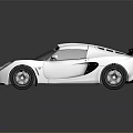 White Sleek Sports Car With Aerodynamic Design Black Accents And Rear Spoiler