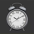 Silver Dual Bell Alarm Clock Featuring White Dial Roman Numerals SHANZ On Dark Background