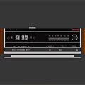 Vintage Electronic Radio With Wooden Case Classic Control Panel And Speakers
