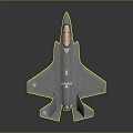 Modern Military Fighter Jet Model With Gray Body And Orange Cockpit