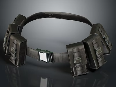 Utility Belt With Multiple Storage Pockets Durable Cotton Canvas Metal Buckle Tactical Workwear Design 3d model