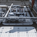 High-altitude operation of modern plant construction 3d model