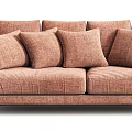 Modern Sectional Sofa with Brown and Gray Plush Cushions Padded Arms and Metal Legs