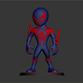 Blue Red Spider Man Figure With Detailed Logo And Posable Arms On Black Base